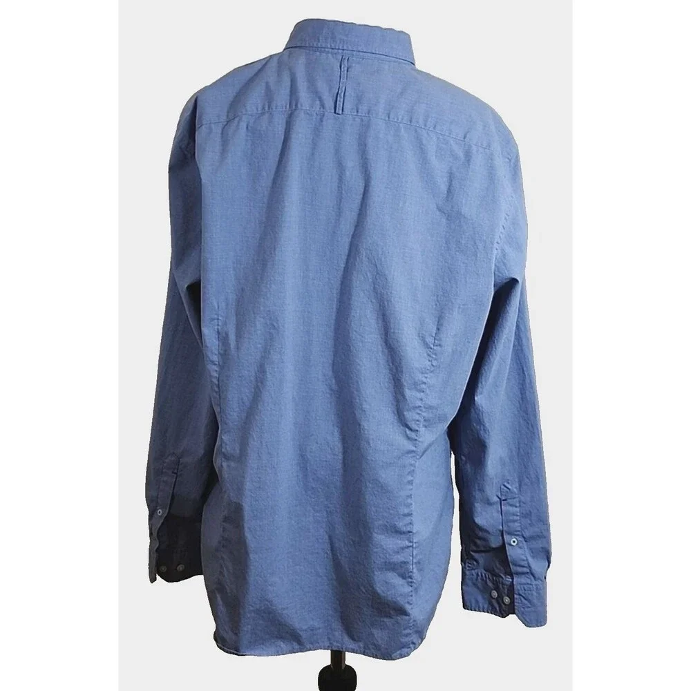 Banana Republic Men's Classic Solid Blue, Long Sleeve, Button-Down Shirt Size XL